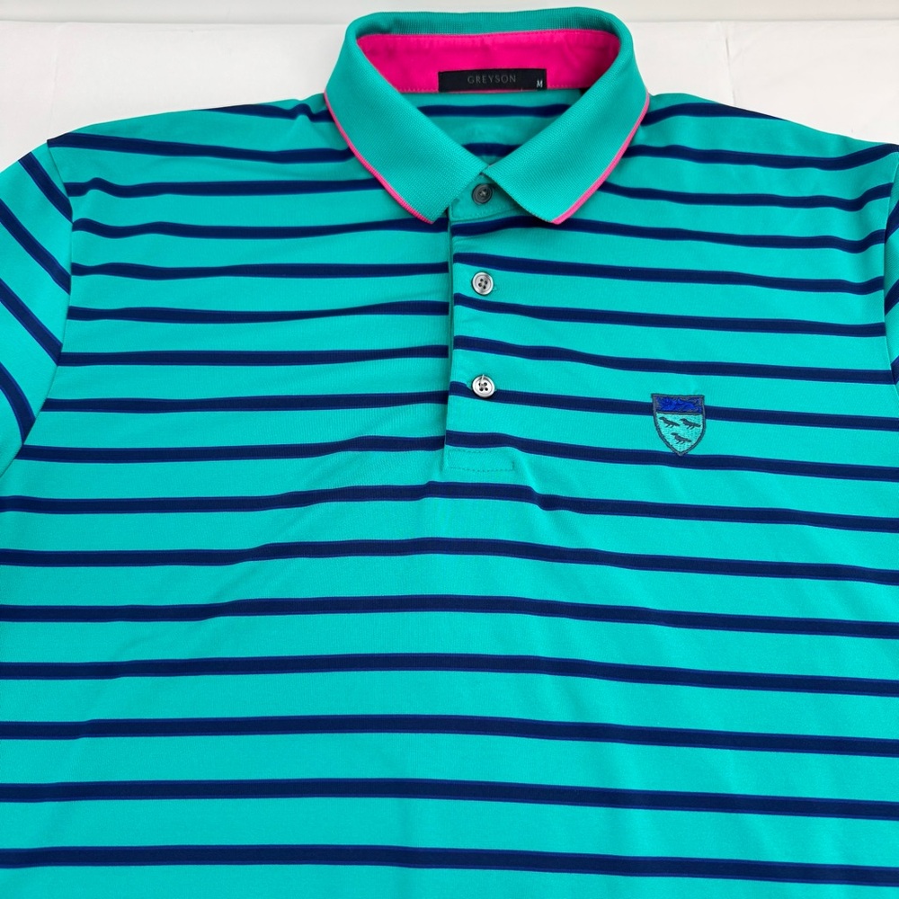 Greyson Golf Shirt Polo Shirt Men’s M Blue Striped